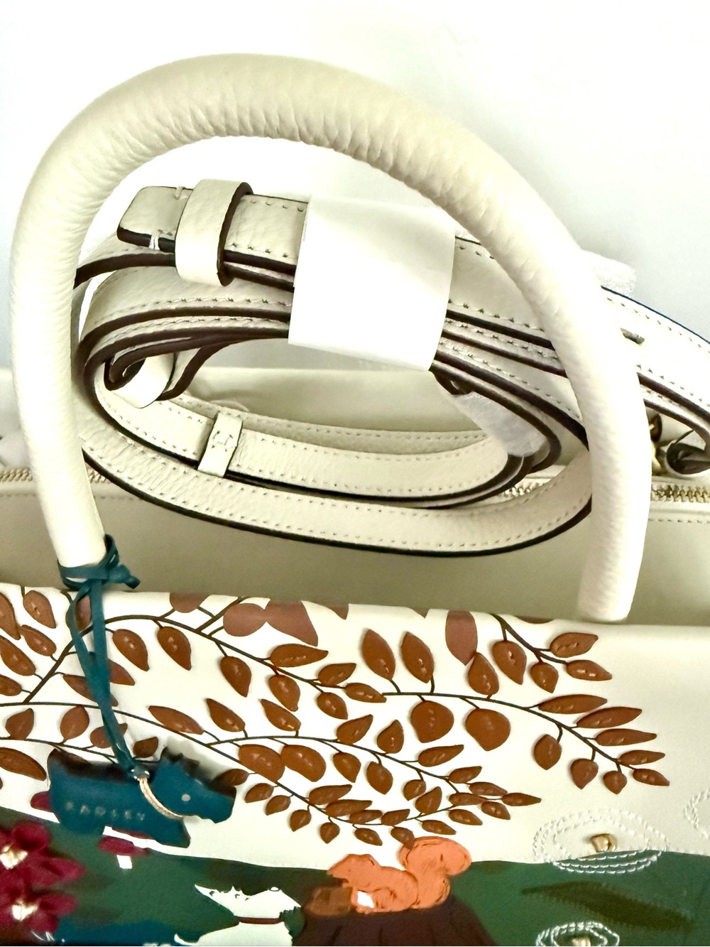 NWT Radley London Autumn Leaves medium ziptop Satchel - Picture 2 of 7